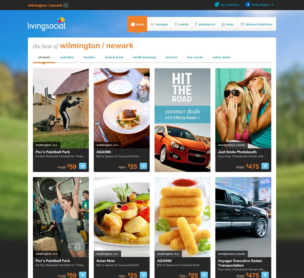 LivingSocial city landing page